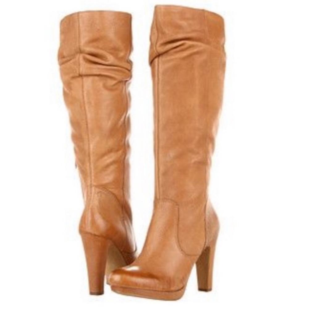 Jessica Simpson Keaton Leather Tan Boots Heels